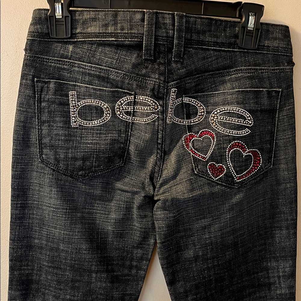 🎀🩷🎀🩷🎀🩷 BEBE RHINESTONE HEART JEANS🩷🎀🩷🎀🩷🎀🩷🎀